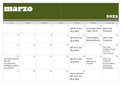 Calendario Marzo